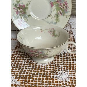 Set of Vintage Theodore  Haviland New York Apple Blossom China teacup and saucer